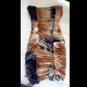 Tie-dye mini body-con dress